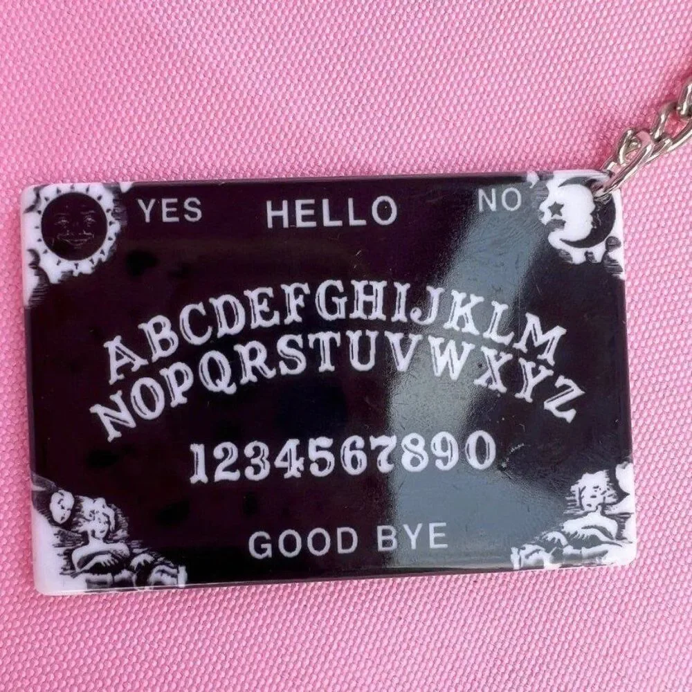 Ouija Board Keychain Black Spooky boardgame